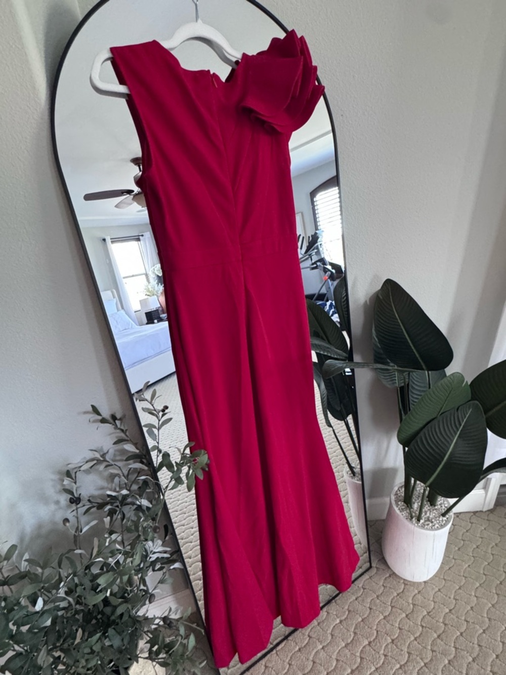 Lulu's Fuchsia One-Shoulder Ruffle Gown - Picture 3 of 5